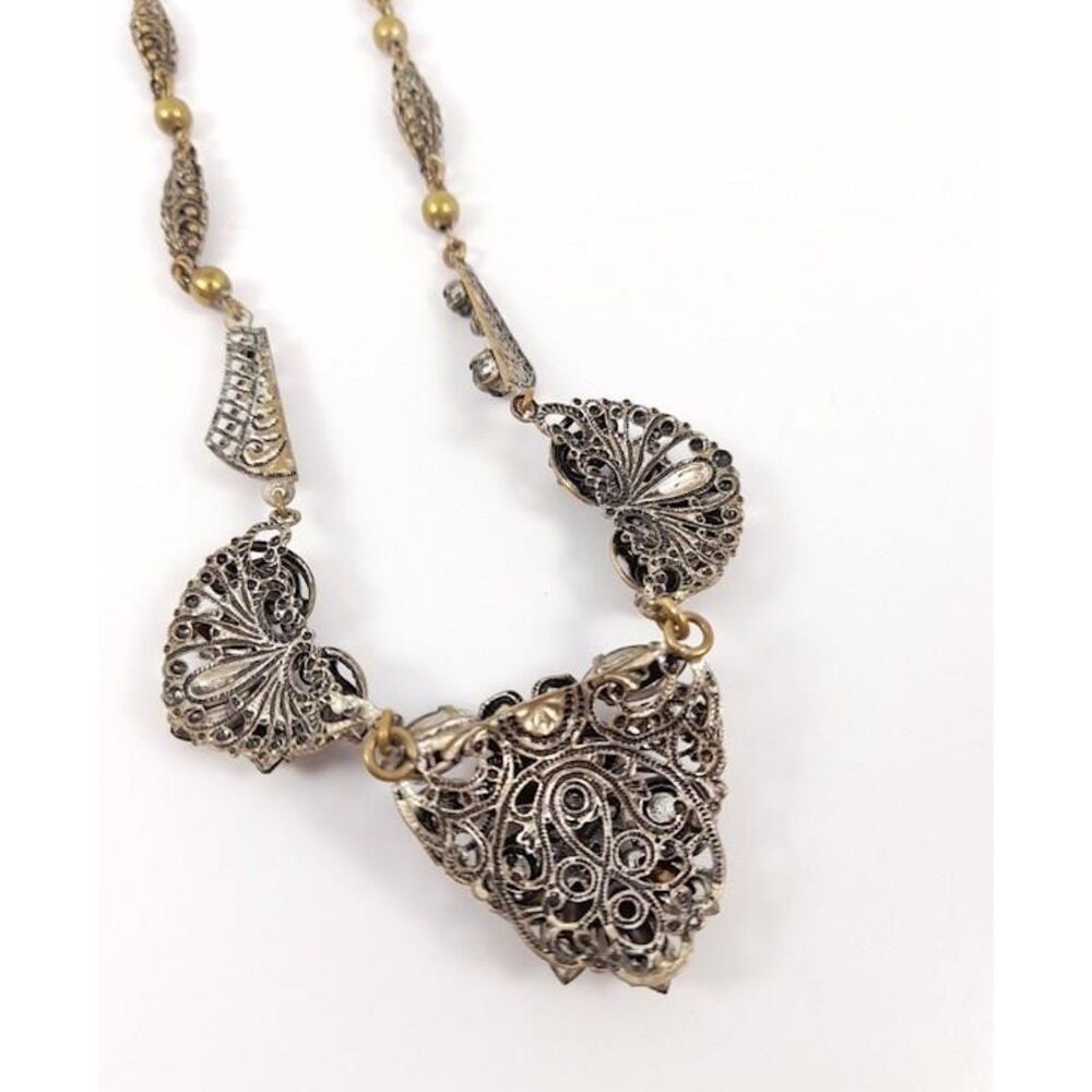 Vintage 18" Western Germany Amethyst Rhinestone Necklace